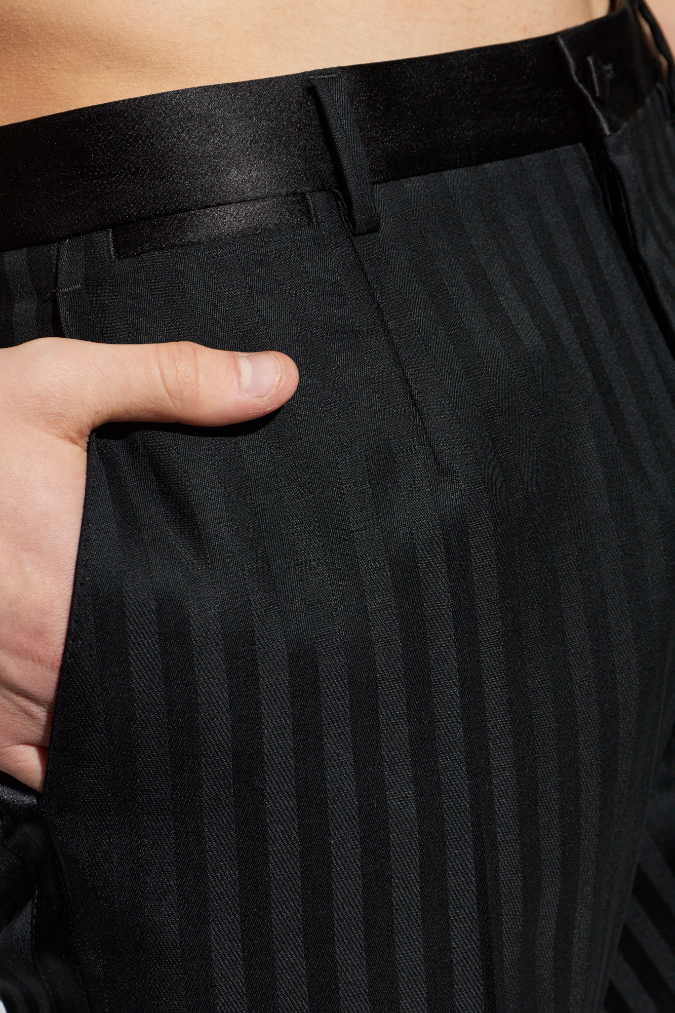 Dolce & Gabbana Satin pants with a striped pattern | Men's | Vitkac